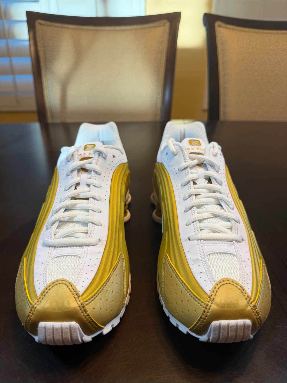 New Nike Shox R4 White Gold Sneaker Shoes Size US 6 / 7.5W - Picture 5 of 14